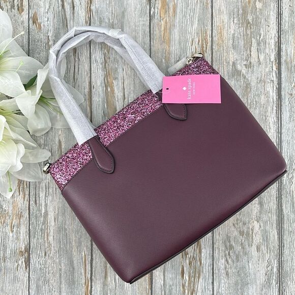Kate Spade Flash Glitter Satchel Hand Bag Crossbody Purse - Picture 1 of 8